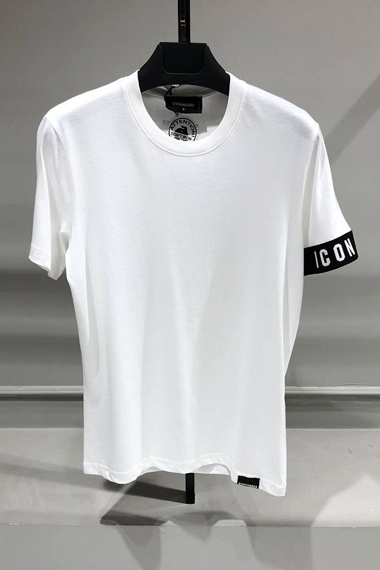 Футболка белого цвета Dsquared2 logoed band