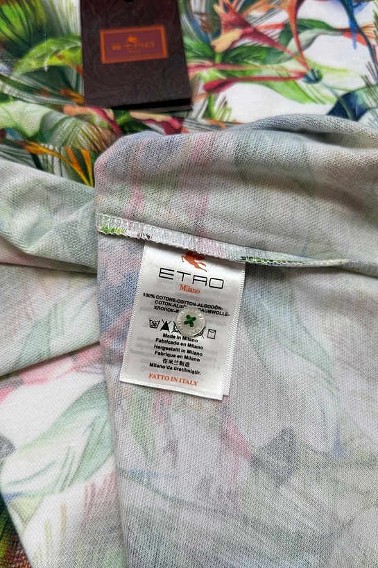 Мужское поло Etro "Floral" - Green