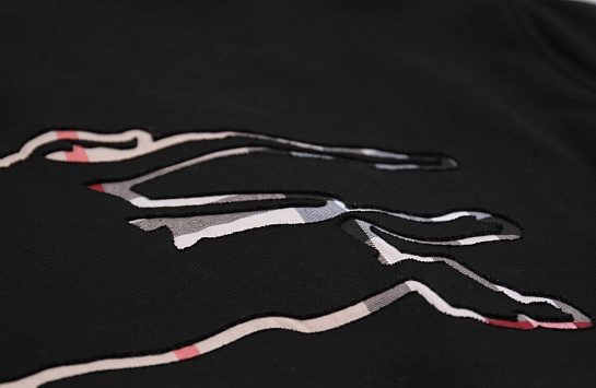 Чёрное худи Burberry Ekd Inlay 'Marks'