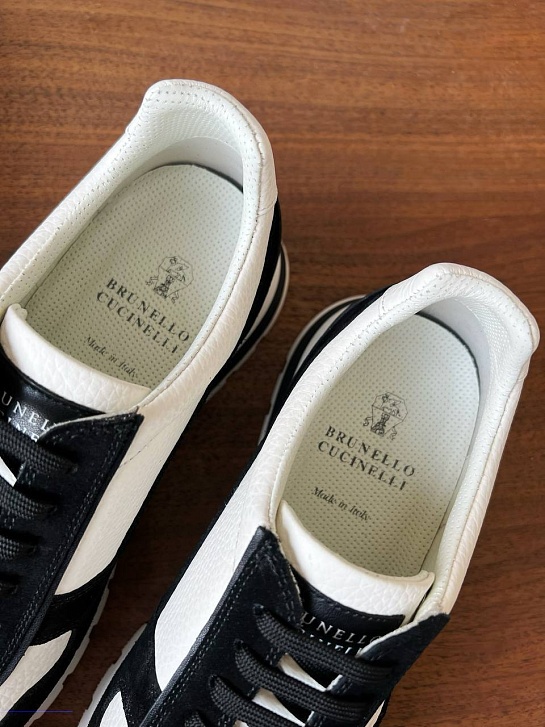Комбинированные кроссовки Brunello Cucinelli Premium - White / Black