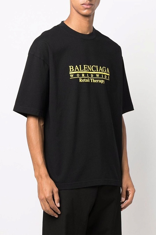 Чёрная оверсайз футболка Balenciaga