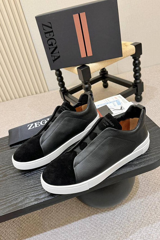 Мужские кроссовки Ermenegildo Zegna Triple Stitch - Black