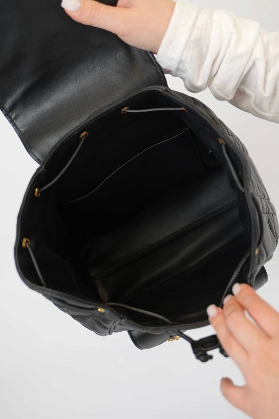 Кожаный рюкзак Dior Caro 26x25 см - Black