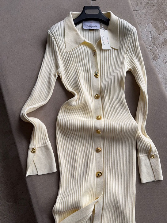 Женское трикотажное платье Schiaparelli белого цвета