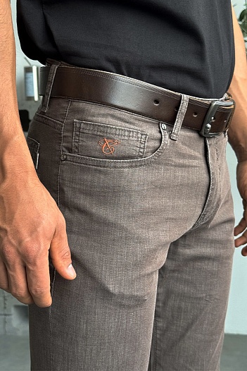 Мужские джинсы Canali regular fit - Brown   
