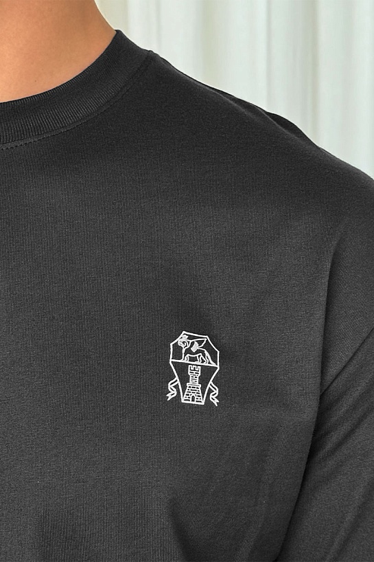 Мужская тёмно-серая футболка Brunello Cucinelli