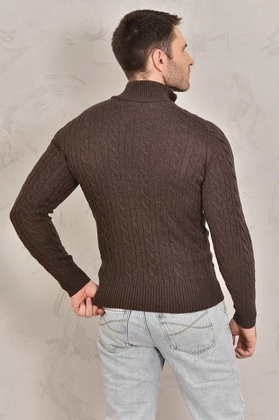 Кашемировый свитер Loro Piana Premium zip-neck - Brown