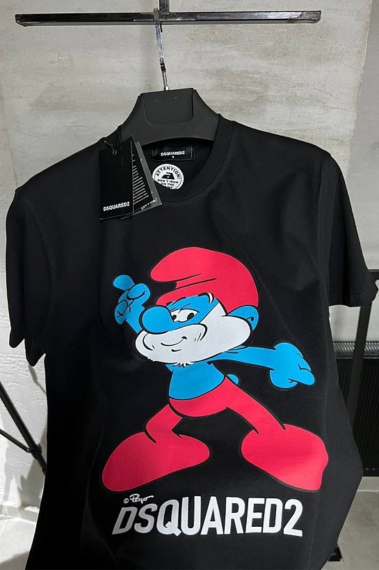 Чёрная футболка Dsquared2 smurfs graphic-print