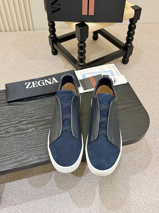 Мужские кроссовки Ermenegildo Zegna Triple Stitch - Navy