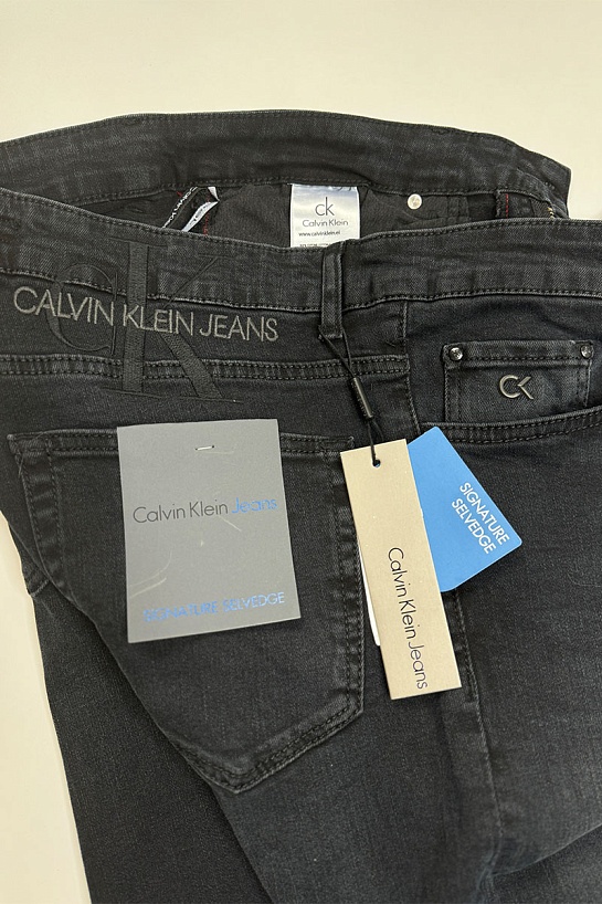 Мужские чёрные джинсы Calvin Klein logo-embroidered