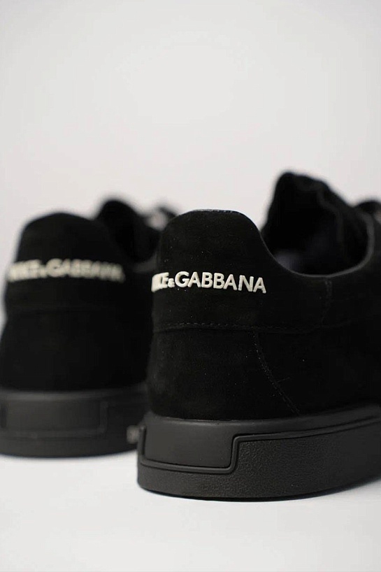 Замшевые кроссовки с мехом Dolce & Gabbana Portofino