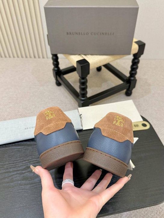 Кожаные кроссовки Brunello Cucinelli low-top - Blue