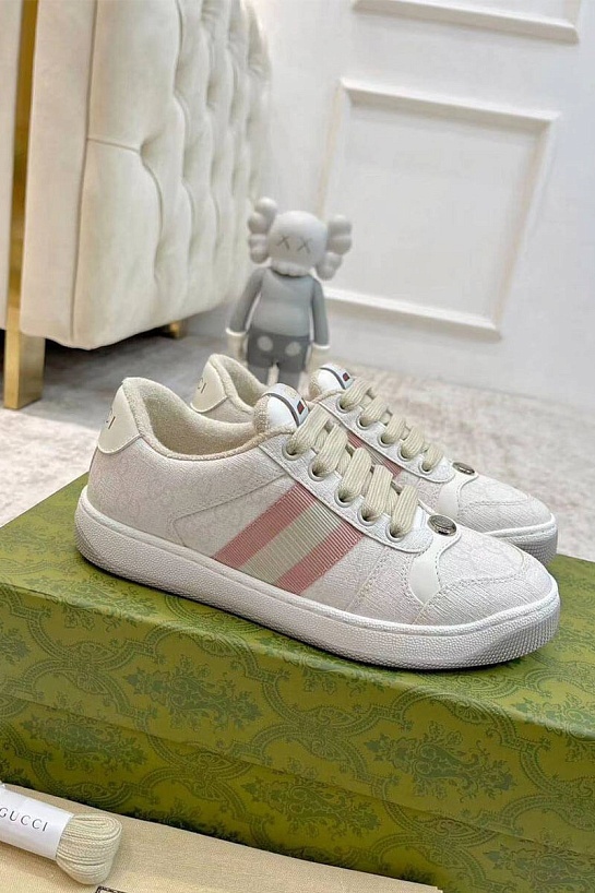 Женские кожаные кроссовки Gucci GG Screener