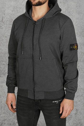 Кофта тёмно-серого цвета Stone Island compass-patch   