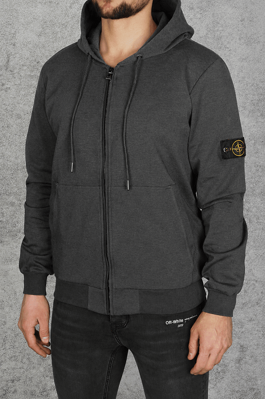 Кофта тёмно-серого цвета Stone Island compass-patch