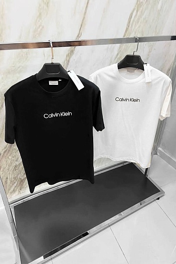 Мужская чёрная футболка Calvin Klein logo-print   