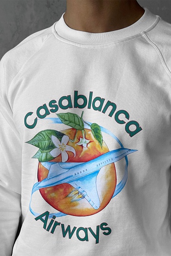 Белый свитшот Casablanca Orbite Autour De l'Orange   