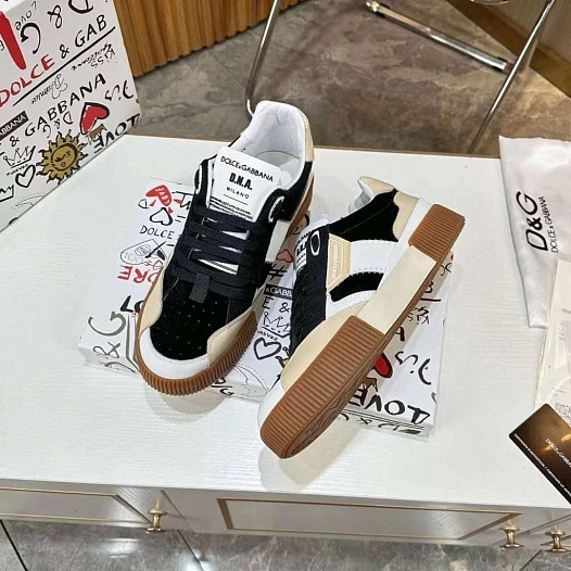 Комбинированные кроссовки Dolce & Gabbana Miami - Beige / Black   