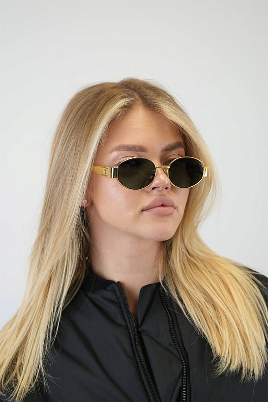 Солнцезащитные очки Celine Triomphe - Green / Gold