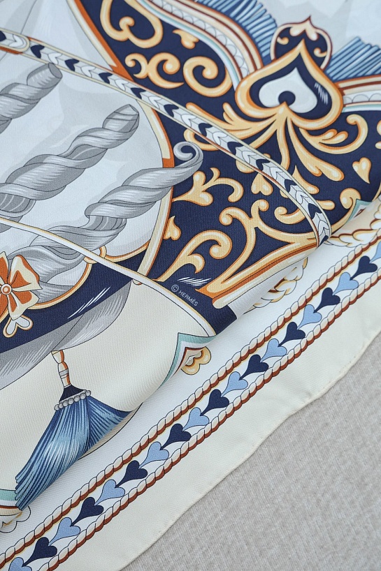 Платок Hermes Harnais de Coeur premium 87x88 см