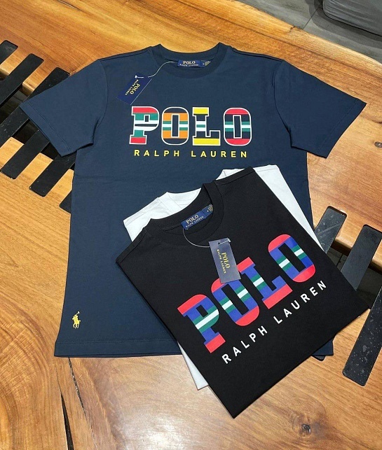 Мужская тёмно-синяя футболка Роlо Ralрh Lаurеn logo-print