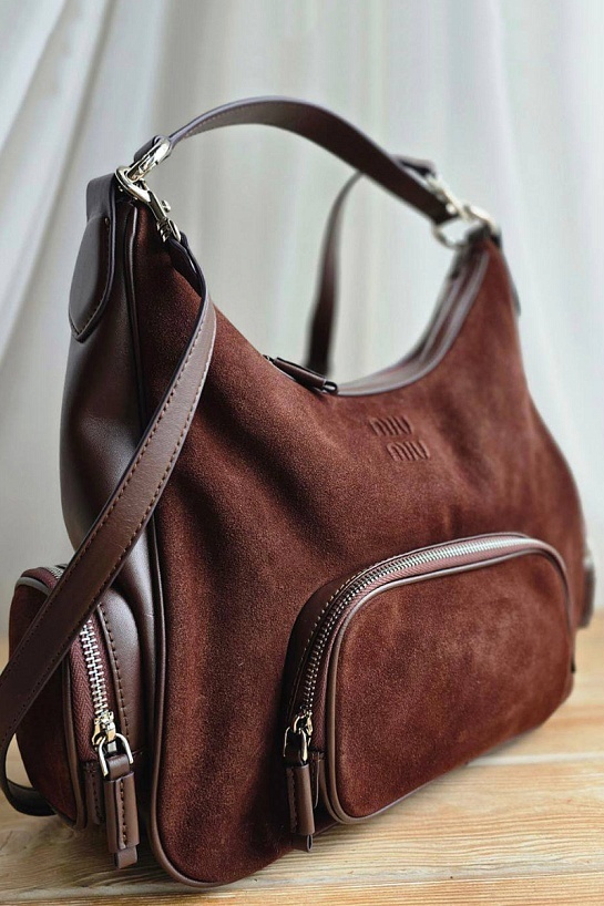 Женская замшевая сумка MIU MIU 34x23 см