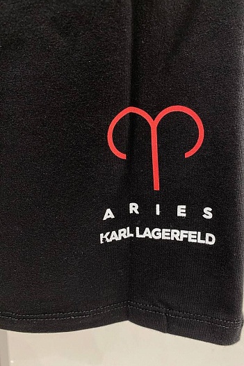 Женская чёрная футболка Karl Lagerfeld "Aries"   