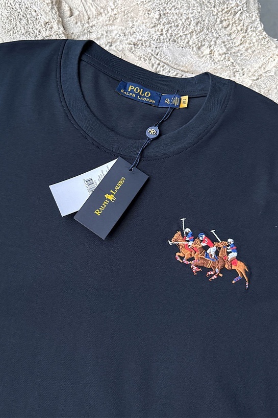 Мужская тёмно-синяя футболка Роlо Ralрh Lаurеn Match Club