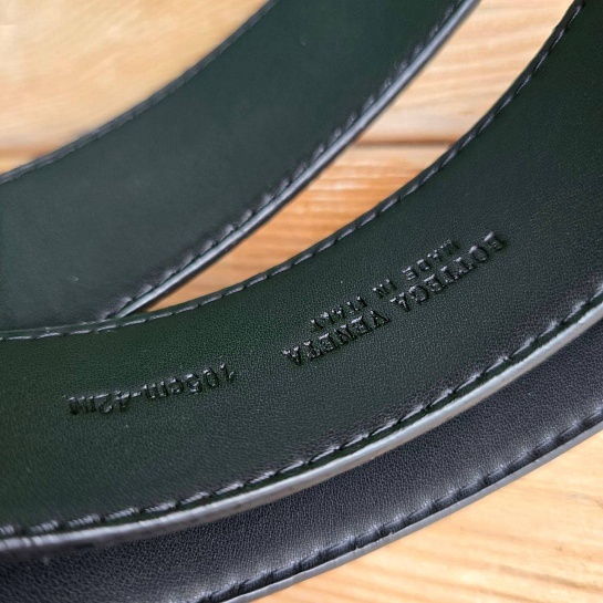 Чёрный кожаный ремень Bottega Veneta - длина 105 см