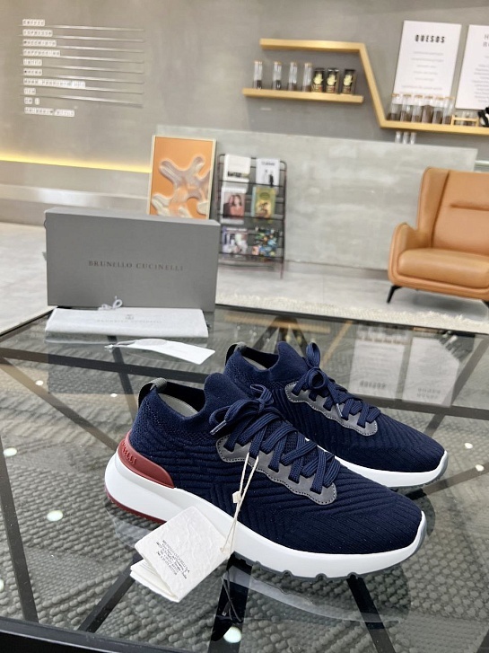 Мужские кроссовки Brunello Cucinelli knitted - Navy