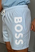 Мужские голубые шорты Hugo Boss logo-print