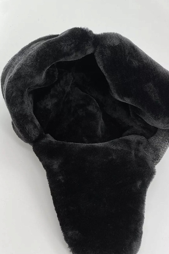 Шапка-ушанка серого цвета Armani Jeans