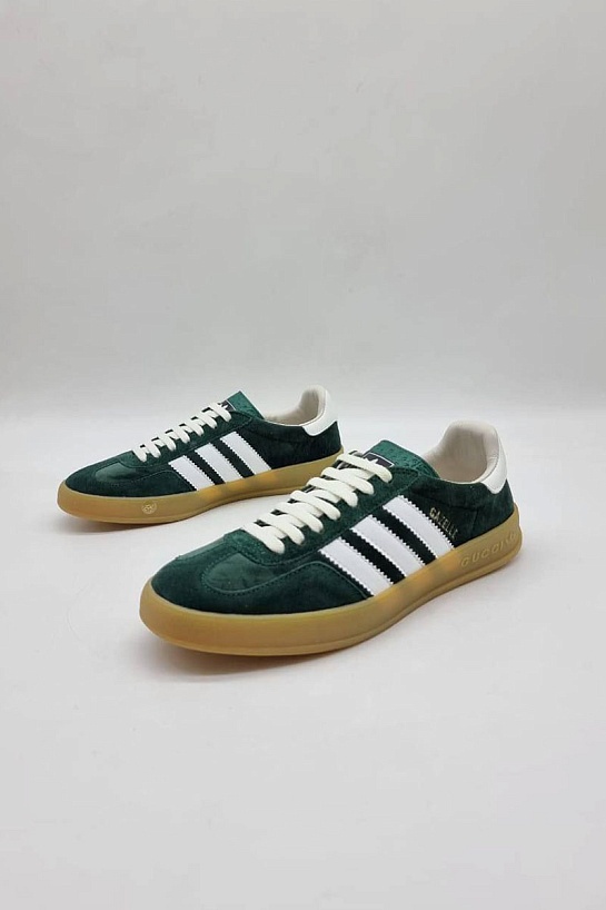 Женские кроссовки Gucci x Adidas Gazelle Collaboration - Green