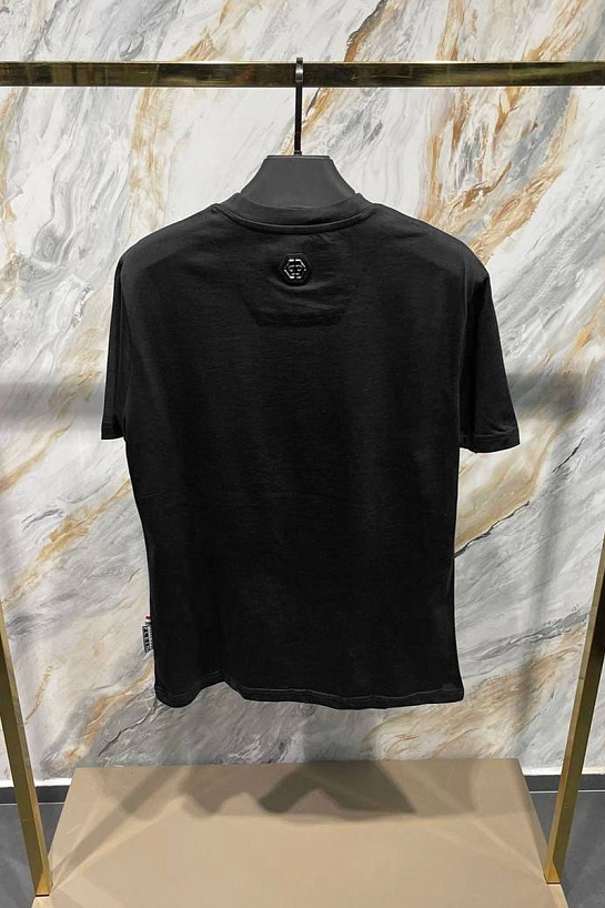 Мужская чёрная футболка Philipp Plein Skull