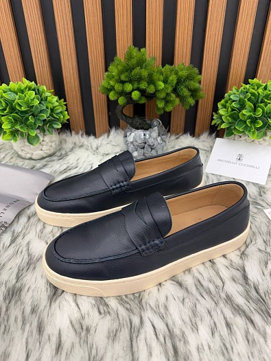 Мужские кожаные лоферы Brunello Cucinelli   
