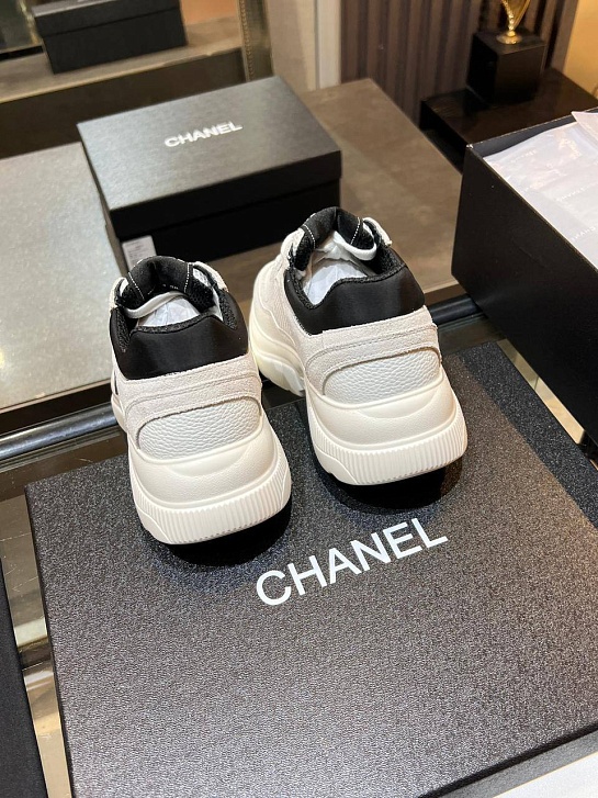 Белые женские кроссовки Chanel premium