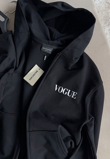 Женская кофта на молнии Balenciaga чёрного цвета   