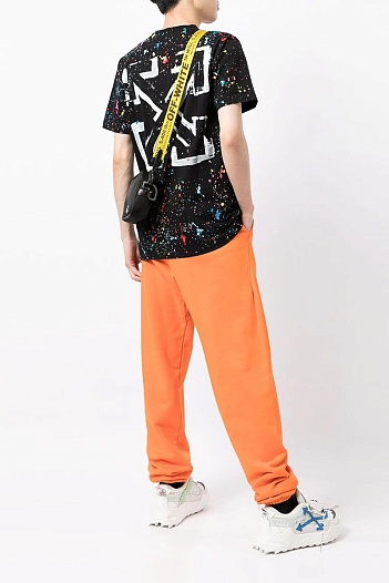 Мужская чёрная футболка Off-White x Marais Splatter print   