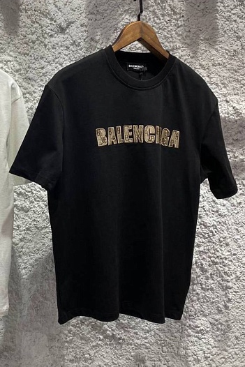 Мужская оверсайз футболка Balenciaga чёрного цвета   
