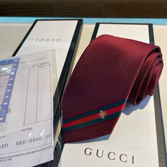 Галстук Gucci premium 146x7 см - Burgundy
