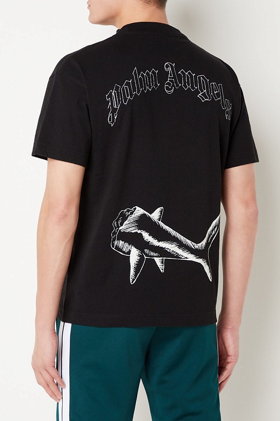 Чёрная футболка Palm Angels Broken Shark