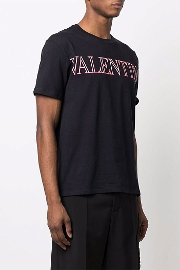 Мужская чёрная футболка Valentino   