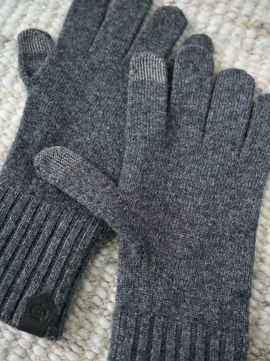Кашемировые перчатки Loro Piana premium - Dark Flower Grey
