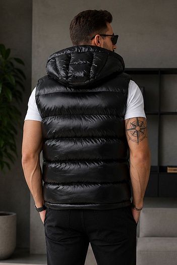 Мужской жилет Moncler logo-patch - Black   