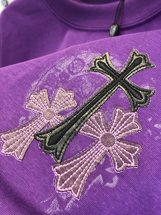 Фиолетовая оверсайз футболка Chrome Hearts Premium