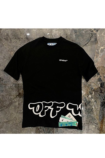 Чёрная оверсайз футболка Off-White logo-print   