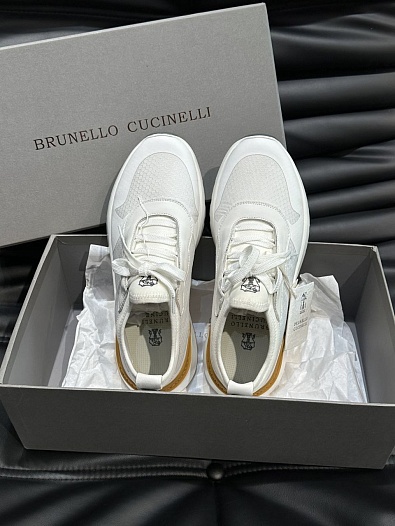 Комбинированные кроссовки Brunello Cucinelli panelled-design - White   
