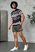 Мужские зелёные шорты Moncler logo-patch