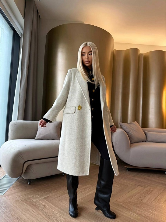 Женское шерстяное пальто Schiaparelli Premium - Beige