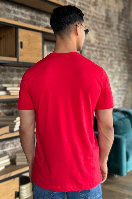 Мужская красная футболка Hugo Boss logo print